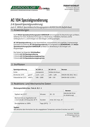 Technisches Datenblatt AC104 Spezialgrundierung