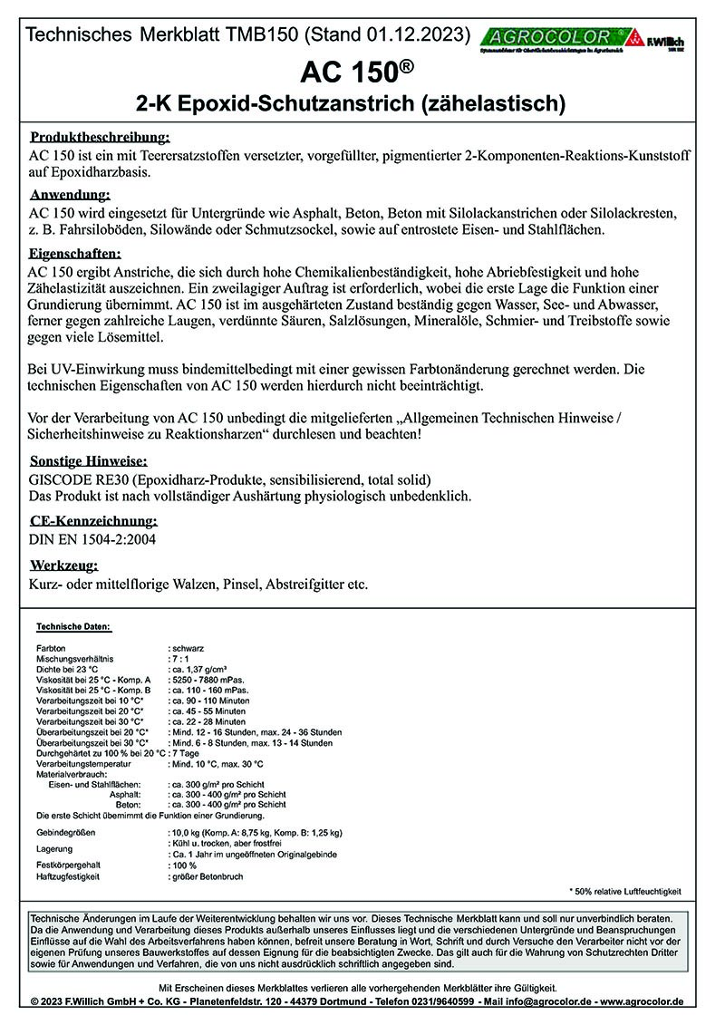 Technisches Datenblatt AC150